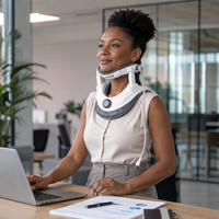 VCORE BA-JQ-E-II OEM Dispositif de traction cervicale à marque privée, collier de cou gonflable en plastique, réglable en continu, certifié CE 1