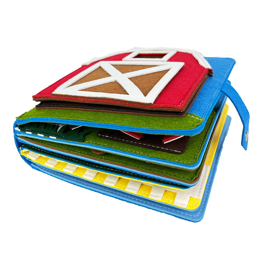 NF15-2 из войлока Монтессори, игрушки «DIY», 3D книга для фермы, книга для занятий, Тихая книга для малышей