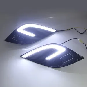 LED Daytime Running Light para Toyota Camry 2018 2019 DRL LED Fog Lamp Cover Branco Daylight Amarelo Turn Signal Light Acessórios