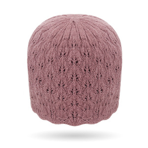 Women's Knitted Hat With Rhinestone Flower Warm Woolen Beanie For Winter 54-56cm Head Circumference Double Layered Crochet - Product Image 4