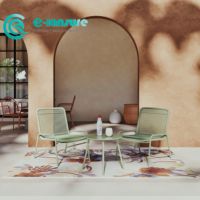 Fabrika bahçe mobilyaları alüminyum çerçeve salon sandalye dokuma halat eğlence sandalye ile sehpa seti ev avlu için