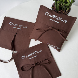 CH Custom Logo Printed Linen <b>Envelope</b> Flap Pouch for Clothes Cosmetic Brushes Wallet Packing Handbag Dust Linen Cotton <b>Gift</b> Bag - Product Image 1