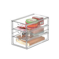 Organizador de Almacenamiento Transparente de 3 Niveles con Cajones, Organizador de Escritorio de Acrílico Transparente Personalizado para Oficina, Organizador de Almacenamiento con Cajones