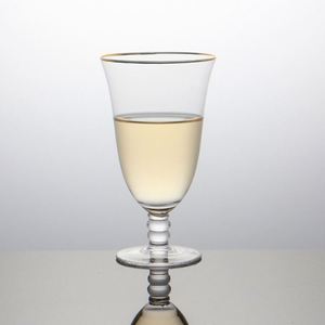 Flûtes à champagne en cristal de luxe, blanches avec bordure dorée, pour vin rouge et eau - Product Image 2