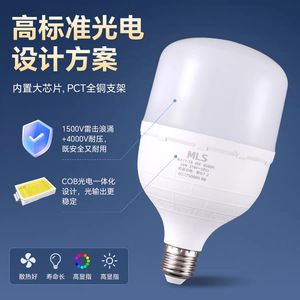 หลอดไฟ LED มูลินเซ่น E27 28W 6500K AC 85-265V ไฟส่องสว่างภายในบ้าน กำลังไฟสูง แสงสีขาว - Product Image 3