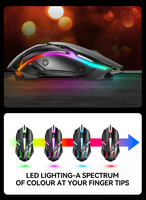 T-wolf 4-en-1 TF240 Kit Filaire Rétroéclairé pour Gaming : Clavier, Souris, Casque et Tapis de Souris pour PC Gaming et Bureau