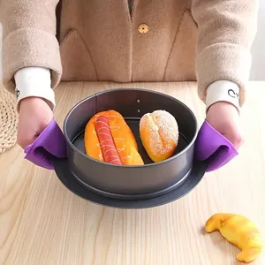 Maniques de four en silicone épaissies, gants de micro-ondes, isolation thermique, poignées antidérapantes pour grillades, clips pour bols et casseroles, cuisine - Product Image 5