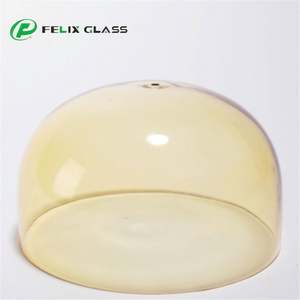 Abat-jour de table en verre borosilicate 3.3 couleur ambre, perçage personnalisé, fait main, pour la décoration intérieure et l'éclairage domestique - Product Image 3