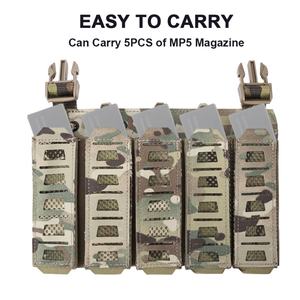 Pochette tactique rapide pour chargeur avec système Molle et sangles de retenue élastiques pour gilet de chasse et harnais de poitrine, dotée de la technologie auto-agrippante - Product Image 4