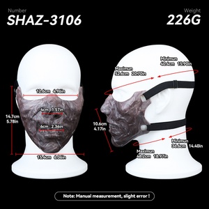 Máscara de Silicona SHAZ con Diseño de Cara Desollada, Máscara Facial Media para Adultos, Juego Sensorial BDSM, Ayuda Sexual Oral, Accesorio para Fiestas de Disfraces y Fetiches - Product Image 6