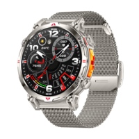 Montre connectée tactique, étanche 50 m, navigation GPS, tracker de fitness, réveil, écran AMOLED, antichoc magnétique, randonnée, course à pied