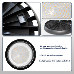 Lámpara <span class=keywords><strong>LED</strong></span> de Alta Bahía de Grado Comercial, Estándares de la UE CE EMC CB, PF≥0.9, 100W/150W/200W, 3CCT, Regulable, Chip Lumileds, IP65 Impermeable - Product Image 3