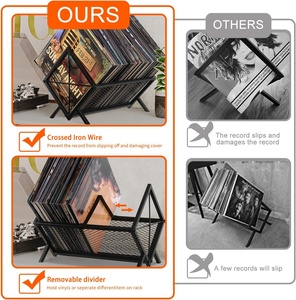 Custom 5-Layer Vinyl Record <strong>Storage</strong> Holder-80-100 <strong>LP</strong> Organizer Metal Display Rack Quick Assembly Album <strong>Storage</strong> for Books - Product Image 5