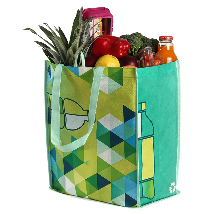 Wholesale Custom Printed Eco Friendly Recycle Reusable Grocery PP Laminated Non Woven Fabric Tote Shopping Gift Bags