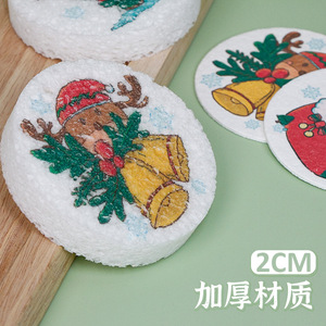 Christmas Wood Pulp Cotton Dishcloth <b>Non</b> <b>Stick</b> Absorbent Expandable For Washing Dishes And <b>Pots</b> - Product Image 3