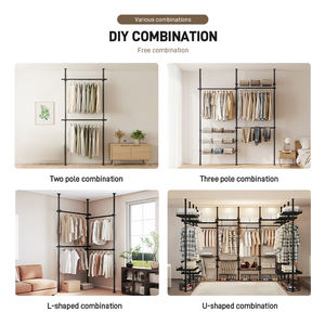 Armoire ouverte simple YIJIALE pour chambre à coucher, pour accrocher les vêtements, armoire intégrée, unités de rangement, armoire simple - Product Image 6