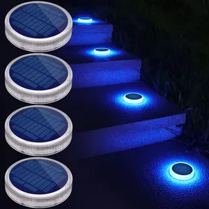 Wholesale 4 Pack Blue solar Powered Garden Lamp Outdoor IP68 Pathway Driveway Stair lights for Landscape LED Solar deck Lights
