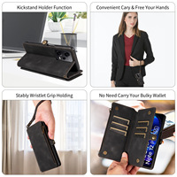 Étui à rabat portefeuille en cuir rétro couleur pure pour Redmi 12 13 Pro Plus 4G 5G A3 K70 étui de téléphone portable de Style affaires