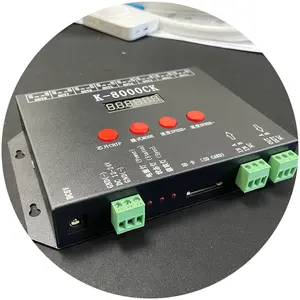 Contrôleur de pixels LED K-8000ck K8000CK Digital DMX SPI Signal Controller Avec carte SD Programmation logicielle LedEdie