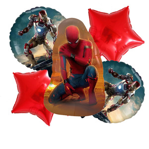Nouveauté Spiderman Captain Cartoon <span class=keywords><strong>Film</strong></span> Personnage Anime Feuille Hélium Ballon Ensembles Pour Joyeux Anniversaire Fête Décoration Jouet - Product Image 3