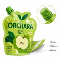Op maat bedrukte, lekvrije, hersluitbare, gelamineerde spuitzakjes voor premium fruit sap, melk, gelei, milieuvriendelijk