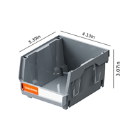 Boîte à Outils Empilable en Plastique Grise, 24 Pièces, 5x4x3 Pouces, Organisateur de Rangement pour Garage et Fournitures