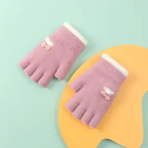 Open Finger Writing Winter Gloves Women's Warm Half Finger Gloves Factory Wholesale