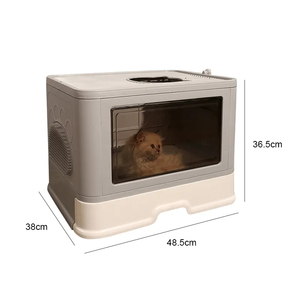 Qbellpet 2024 nouvelle boîte de toilette pour chat boîte à litière intérieure semi-fermée conception séparée facile à nettoyer et à laver avec pelle à litière pour chat - Product Image 5