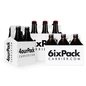 Caja portabotellas para bebidas, cartón personalizado de 4, 6 y 8 paquetes, cartón corrugado, caja de cerveza de seis paquetes