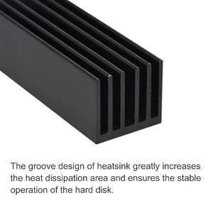مبرد قرص صلب M.2 مكون من قطعتين مصنوع من سبائك الألومنيوم بتقنية CNC مع خزان تبريد مائي للكمبيوتر 70 × 22 × 20 مم أسود - Product Image 4