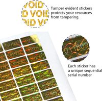 Étiquettes autocollantes holographiques d'authenticité et de garantie inviolables en or, haute sécurité, avec numéro de série unique et séquentiel