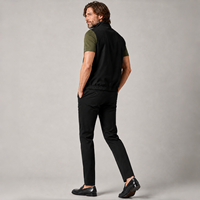 Ensemble de vêtements superposés pour homme de style européen, veste à double fermeture éclair, t-shirt en coton toucher soie, pantalon en twill, tenue décontractée minimaliste