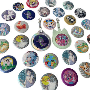 No Minimum Cheap Custom logo Printing Blank 50mm 58mm Magnetic <strong>Metal</strong> Embroidery Tin Tinplate Pin <strong>Button</strong> Badge for Promotion - Product Image 6