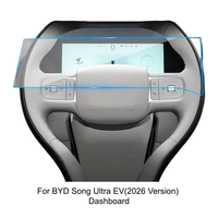 Protection d'écran en verre trempé HD transparent ultra-fin 9H de 0,33 mm sans bulles pour tableau de bord GPS de voiture BYD Song Ultra EV de haute qualité