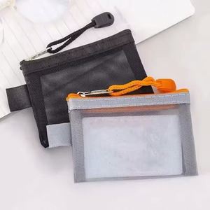 Portable Short Wallet New Mesh Zipper Coin Purse Mesh Card Holder <b>Make</b> <b>up</b> Organizer <b>Bag</b> - Product Image 4