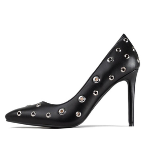 Women's Sexy Pointed Toe Stilettos <b>Pumps</b> Dress High Heels Metal Circle Rivets Female Shoes - Product Image 1