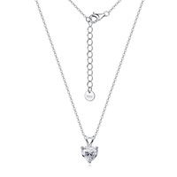 Collier en Moissanite en Argent Sterling 925, Cœur 5x5mm 6x6mm 8x8mm, Couleur D VVS1, 4 Griffes, 3 Couleurs, Bijoux