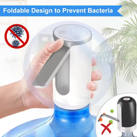 Dispenser air lipat Tombol sentuh, 3 pengaturan kuantitatif pompa air minum Display LED pengisian Tipe C