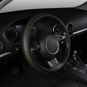 Nuova copertura del volante dell'automobile del cuoio dell'unità di elaborazione interno antisdrucciolevole dell'automobile 38 CM verde/nero per <span class=keywords><strong>peugeot</strong></span> 206 scirocco passat b5 - Product Image 2