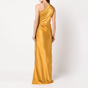 Da donna elegante collo drappeggiato incrociato arricciato <span class=keywords><strong>abito</strong></span> in seta di <span class=keywords><strong>raso</strong></span> Cami Mini avvolgente <span class=keywords><strong>lungo</strong></span> spacco 100% <span class=keywords><strong>abito</strong></span> in seta di gelso - Product Image 5