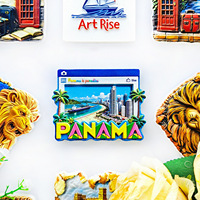 L'âme poétique d'une personne chinoise, aimant de réfrigérateur 3D avec lettrage coloré, motif Panama, fenêtre, ville, plage, autocollant magnétique