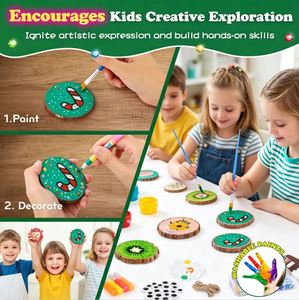 Set de manualidades de madera DIY para pintar a mano, estilo graffiti, que brilla en la oscuridad, para niños de 4 a 6 años, ideal para vacaciones, disponible para envío transfronterizo. - Product Image 3