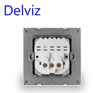 Delviz Europäische Steckdose, Gehärtetes Kristallglas-Panel, 5V Ladeanschluss, 16A Netzstecker EU-Standard <span class=keywords><strong>USB</strong></span>-Wandsteckdose - Product Image 2