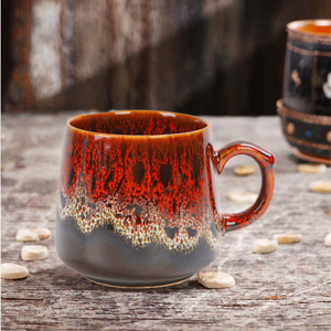 Tasse à thé et tasse à café en céramique de 12 oz en gros poterie de style classique faite à la main avec glaçure de texture élégante pour bureau et maison - Product Image 2