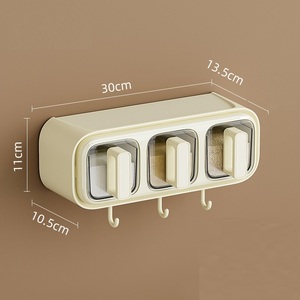 Récipient à condiments de cuisine mural Boîte d'assaisonnement Contenants de stockage en plastique Pot à épices avec support - Product Image 6