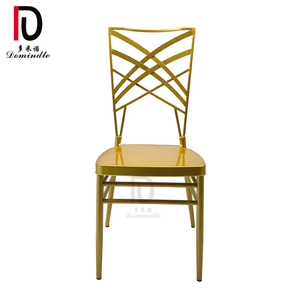 2020 NEW Design Gold Metal Iron <strong>Frame</strong> <strong>Stacking</strong> Cross Back Wedding Chair - Product Image 2