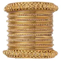 Индийское производство ювелирных изделий в стиле бохо, винтажные антикварные цыганские этнические индийские окисленные позолоченные браслеты с кристаллами, Набор браслетов, золото
