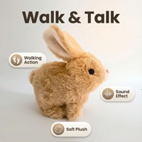 Boneka Kelinci Simulasi Elektrik, Bisa Berjalan, Berbicara, Menggerakkan Telinga, Boneka Interaktif untuk Anak, Grosir, Custom