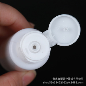 Bouteilles en plastique blanc PE avec bouchon à clapet, forme cylindrique, emballage cosmétique de 30 ml avec bouchon papillon, type de fermeture - Product Image 3