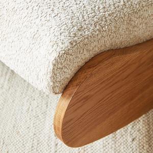 Silla mecedora minimalista de madera de cerezo con cojín color crema, muebles para sala de estar - Product Image 3